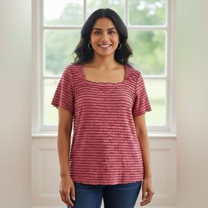 ELEMENTZ Allover Ruffle Top